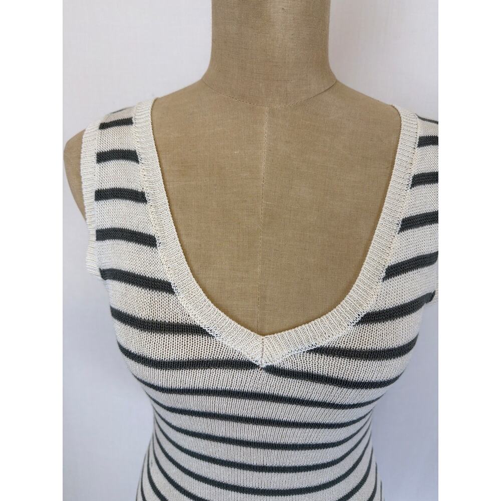 NWT Soya Concept Green & Cream Linen Blend Sweater Tank XL #0446 - Picture 5 of 7